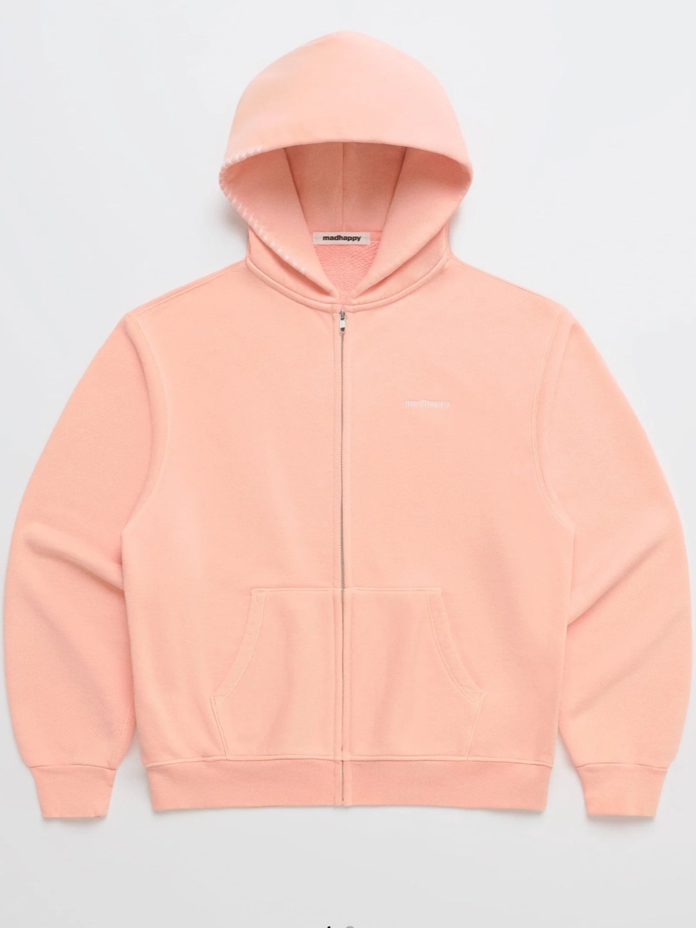 NWT Madhappy Classics Fleece Zip Up Hoodie - Soft Tangerine sz M
